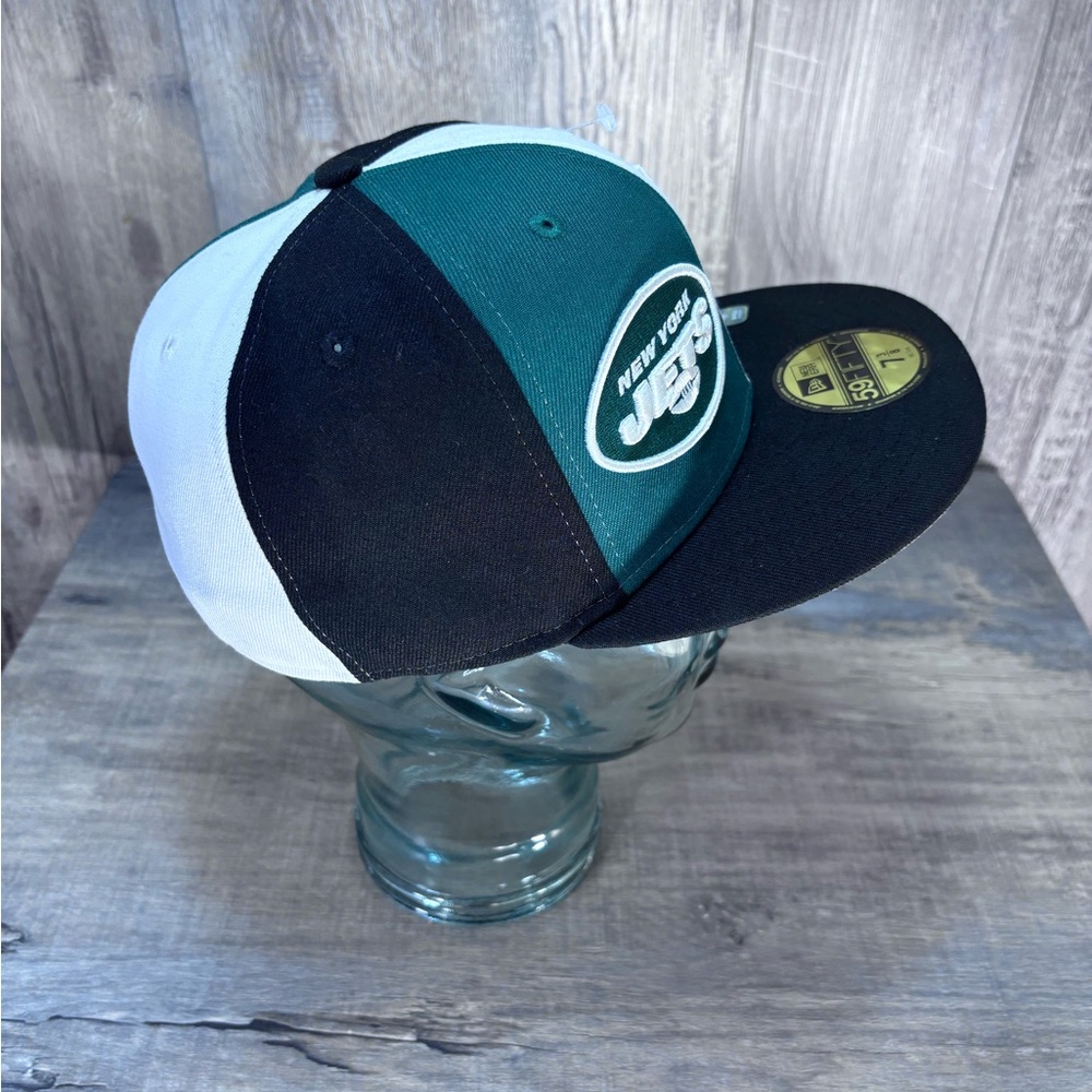 NY Jets Fitted Hat 7 3/8 New Era 59FIFTY NFL Green White Cap NWT - Picture 3 of 8